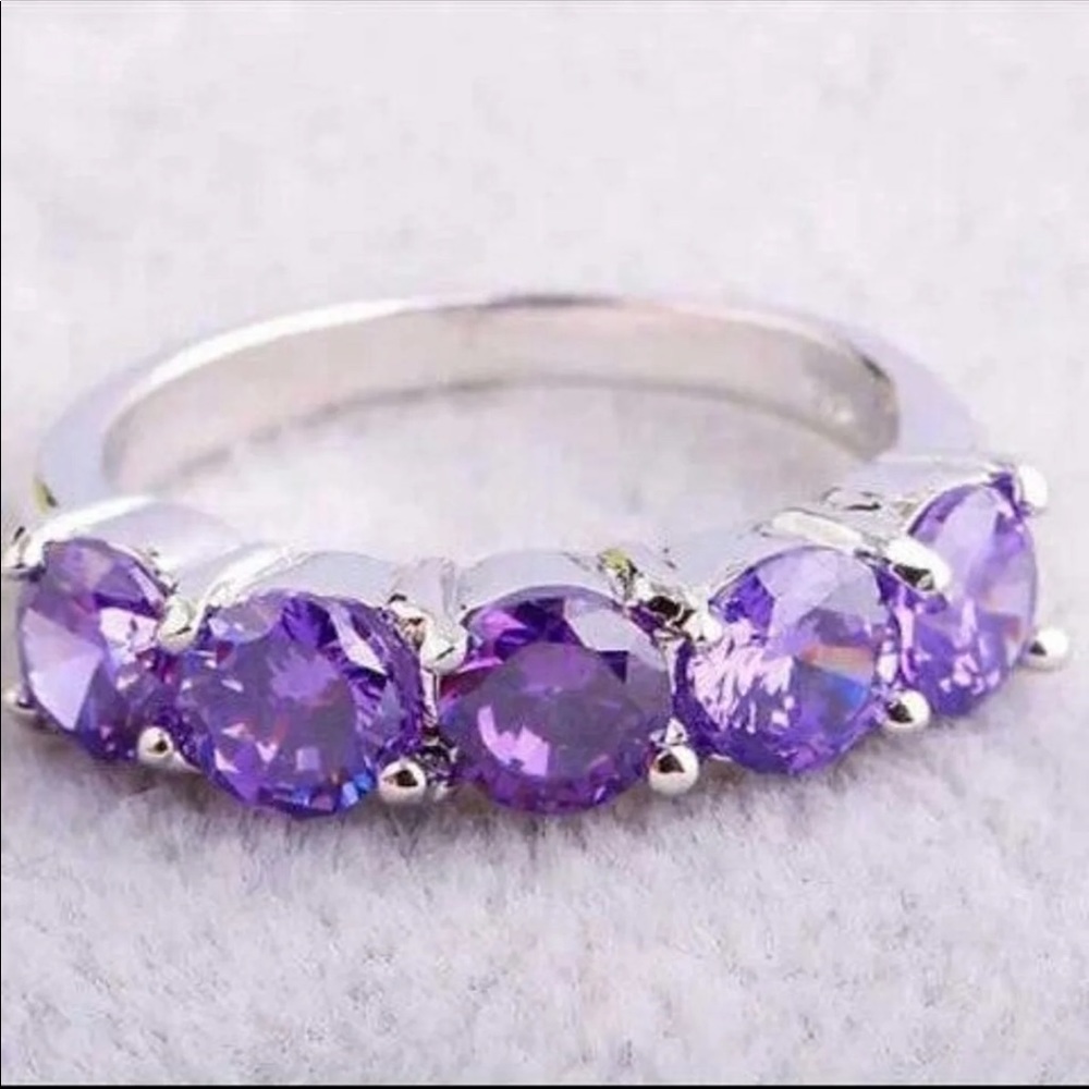 925 silver amethyst ring size 10